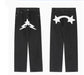 Men's Black Star Printed Baggy Jeans - Fashion Trend