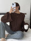 Cable Knit Round Neck Sweater