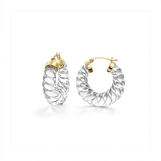 Clear Chunky Rope Hoop Earrings